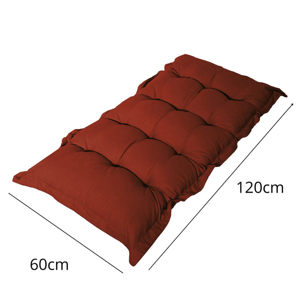 Coussin Banc et Sol capitonné terracotta 120x60cm, épais 10cm, pour fauteuils et canapés, décoration intérieure élégante