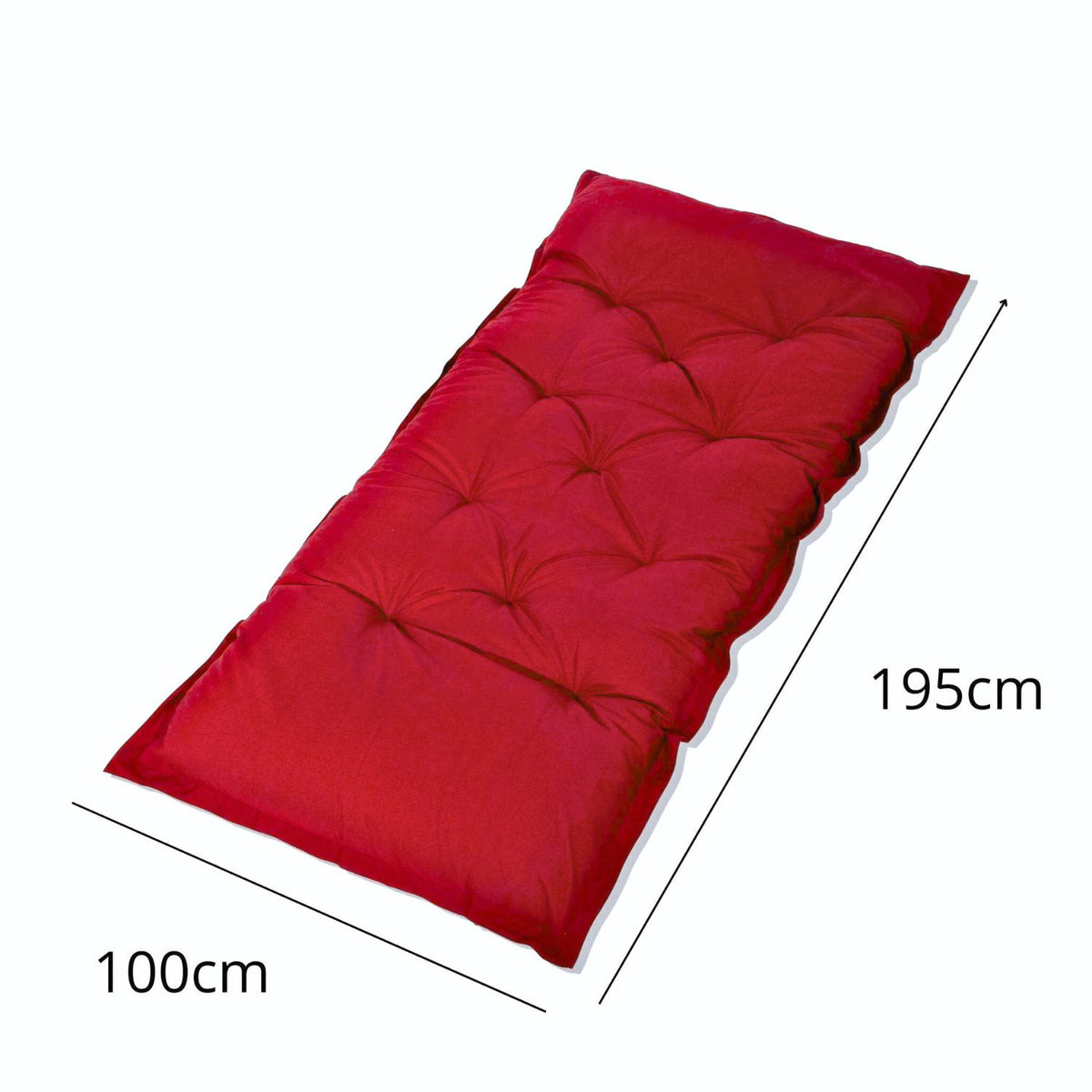 XXL Floor Mattress 195x100 Red - Thick 15cm (Guest Bed & Jeu) – dimension diagram