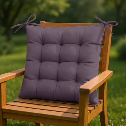 Lot de 4 Galettes de Chaise 40x40 Gris Carbone - Intérieur & Extérieur (Déperlant avec Attaches)