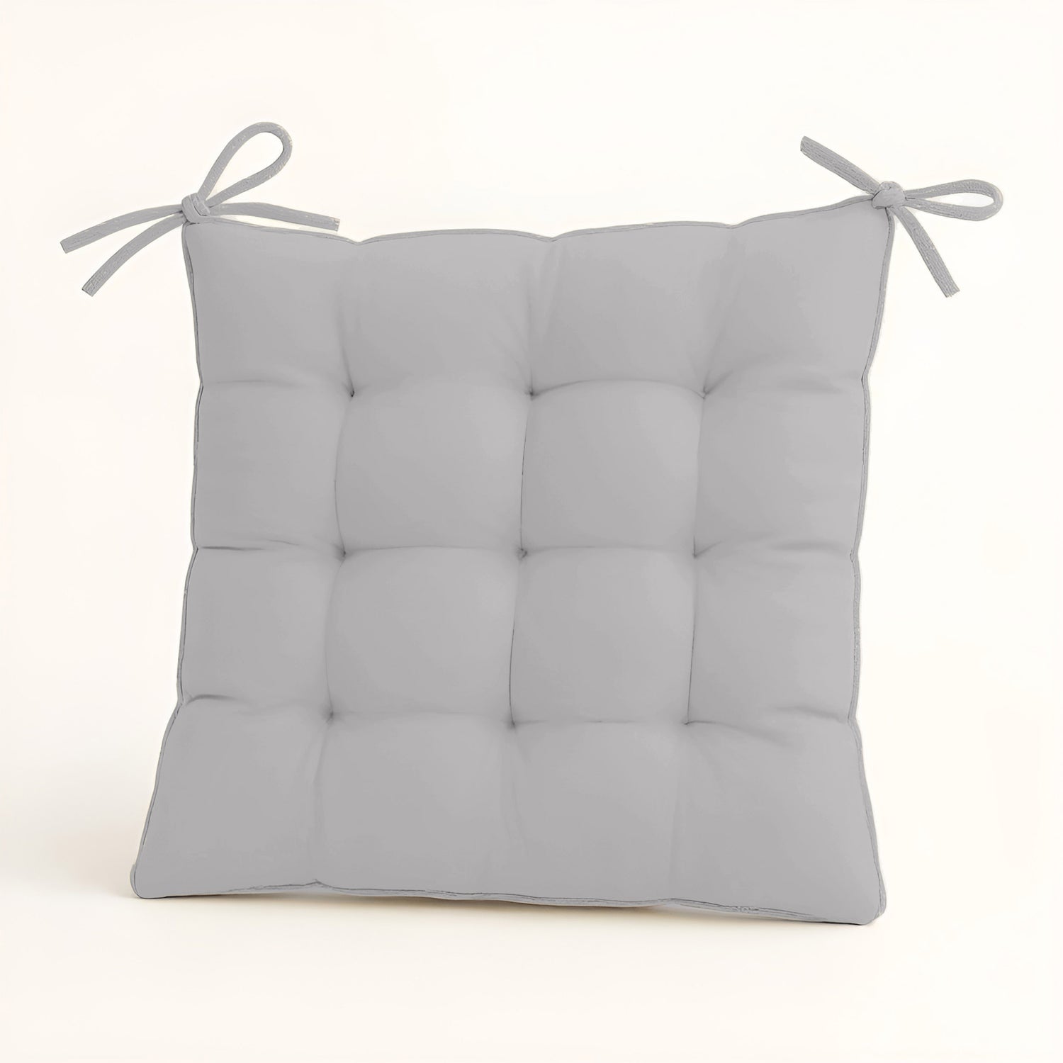 Lot de 4 Galettes de chaise 40 x 40 cm - Gris clair - Deco-arts.fr