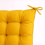 Galettes de chaise jaunes miel 40x40 cm, déperlantes avec attaches, pour intérieur et extérieur, coussins Deco-arts.fr