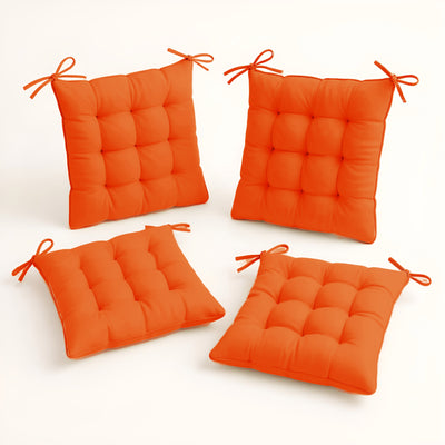 Lot de 4 Galettes de chaise 40 x 40 cm - Orange - Deco-arts.fr