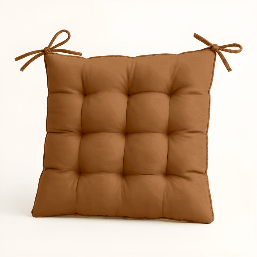 Lot de 4 Galettes de Chaise 40x40 Rouille, tissu polyester
