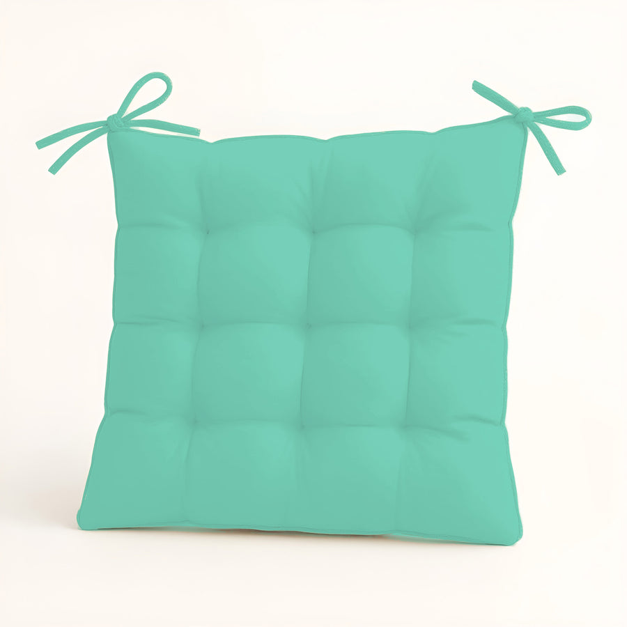 Lot de 4 Galettes de Chaise 40x40 Vert Mint, tissu polyester