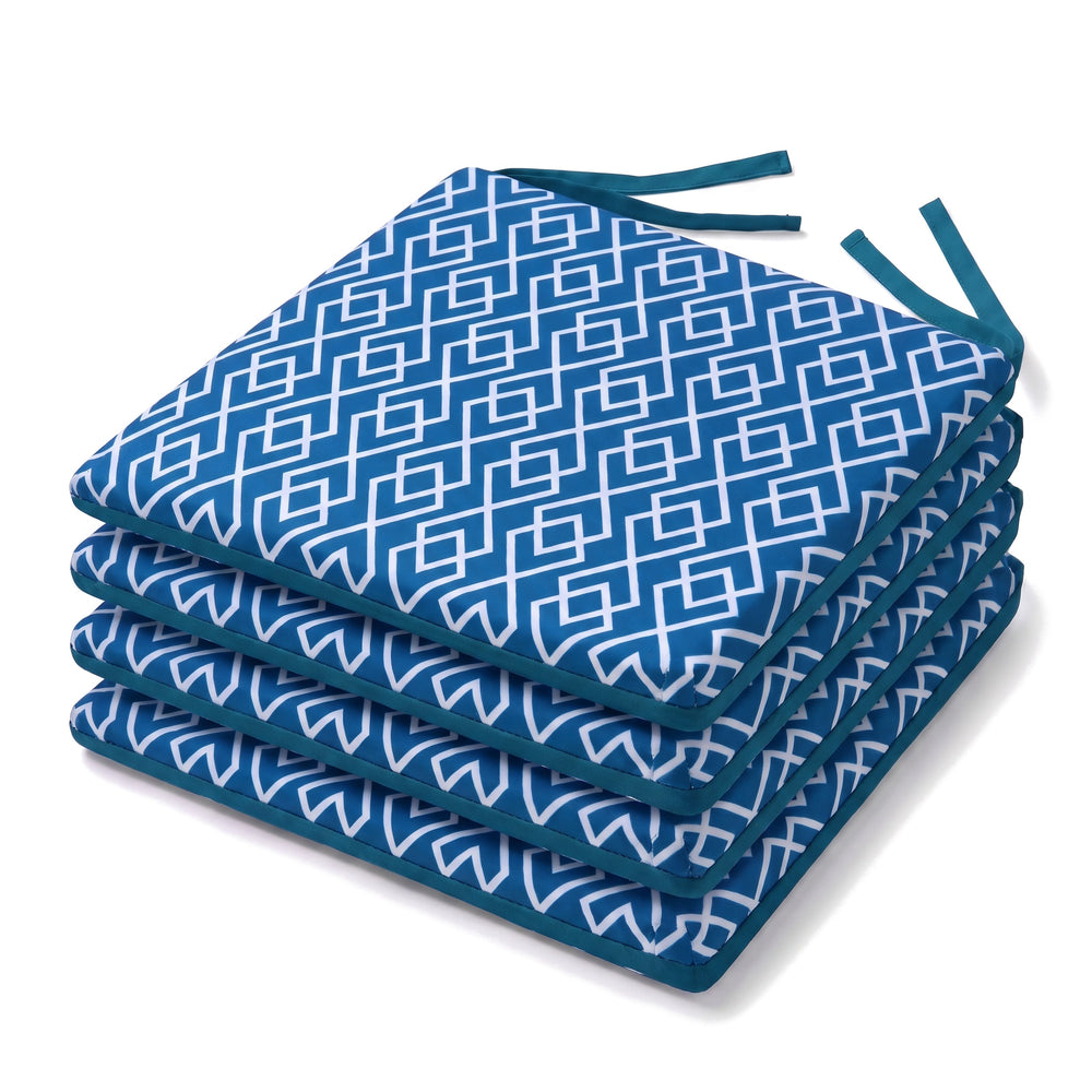 Set of 4 35x35 chair pads Green Geometric Pattern