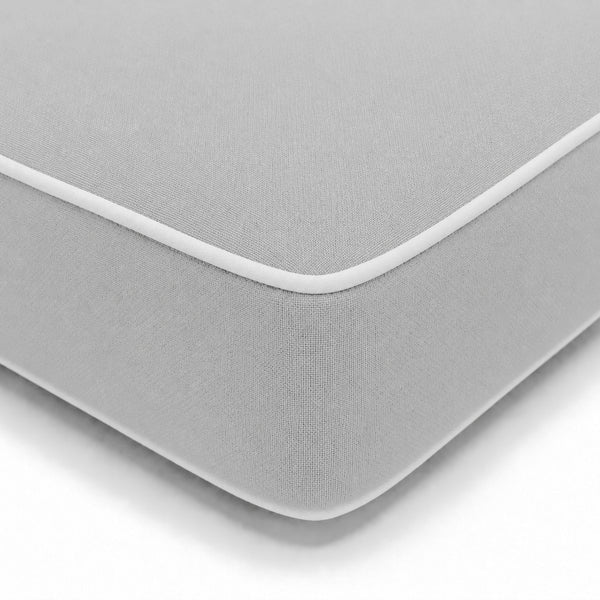 Matelas Transat Premium 190x60 Gris Clair - Épais 10cm & Têtière (Déhoussable)