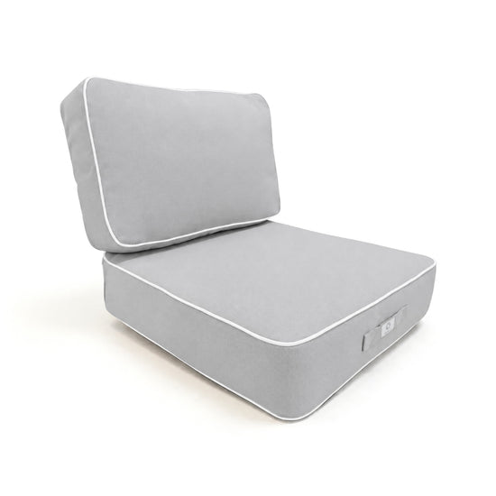 Premium Cushion Set 50x50 Light Grey - Thick 12cm & Piped Finish