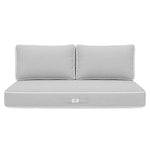 Premium Cushion Set 120x60 Light Grey - 1 Seat + 2 Backrests (Thick 12cm & Passepoil)