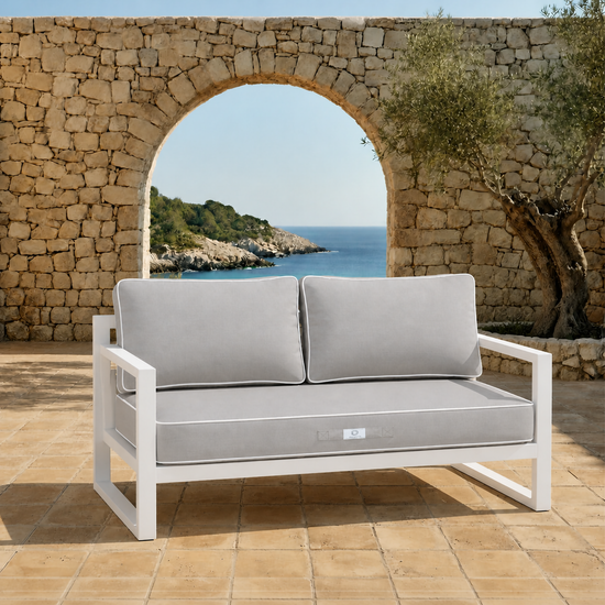 Premium Cushion Set 120x60 Light Grey - 1 Seat + 2 Backrests (Thick 12cm & Passepoil)