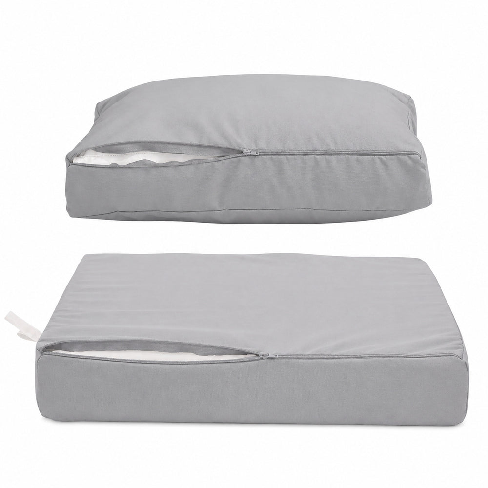 Conjunto de Almofadas para Sala de Jardim 50x60 Cinzento Seixo, tecido anti-UV e hidrófugo