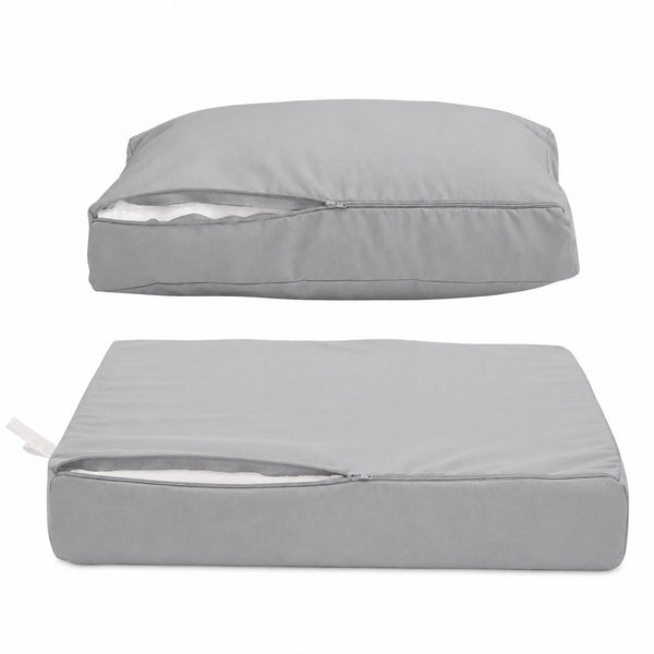 Gartenlounge-Kissen-Set 50x50 Kieselgrau - Abnehmbar & UV-beständig (Sitzfläche + Rückenlehne)
