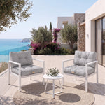 Tufted Cushion Set 50x50 Pebble Grey - Thick 15cm & Plush (Seat + Backrest)