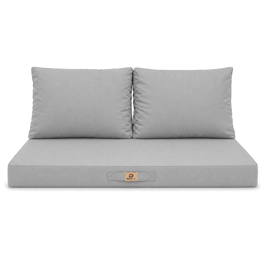 Gartenlounge-Kissen-Set 100x50 Kieselgrau, Füllung aus hochdichtem Schaumstoff