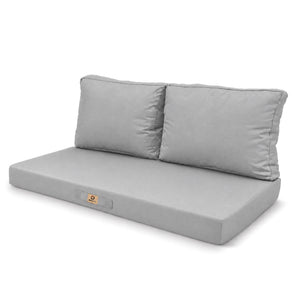 Gartenlounge-Kissen-Set 100x50 Kieselgrau - Abnehmbar & UV-beständig (1 Sitzfläche + 2 Rückenlehnen)