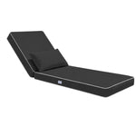 Matelas Transat Premium 190x60 Gris Foncé - Épais 10cm & Têtière (Déhoussable)