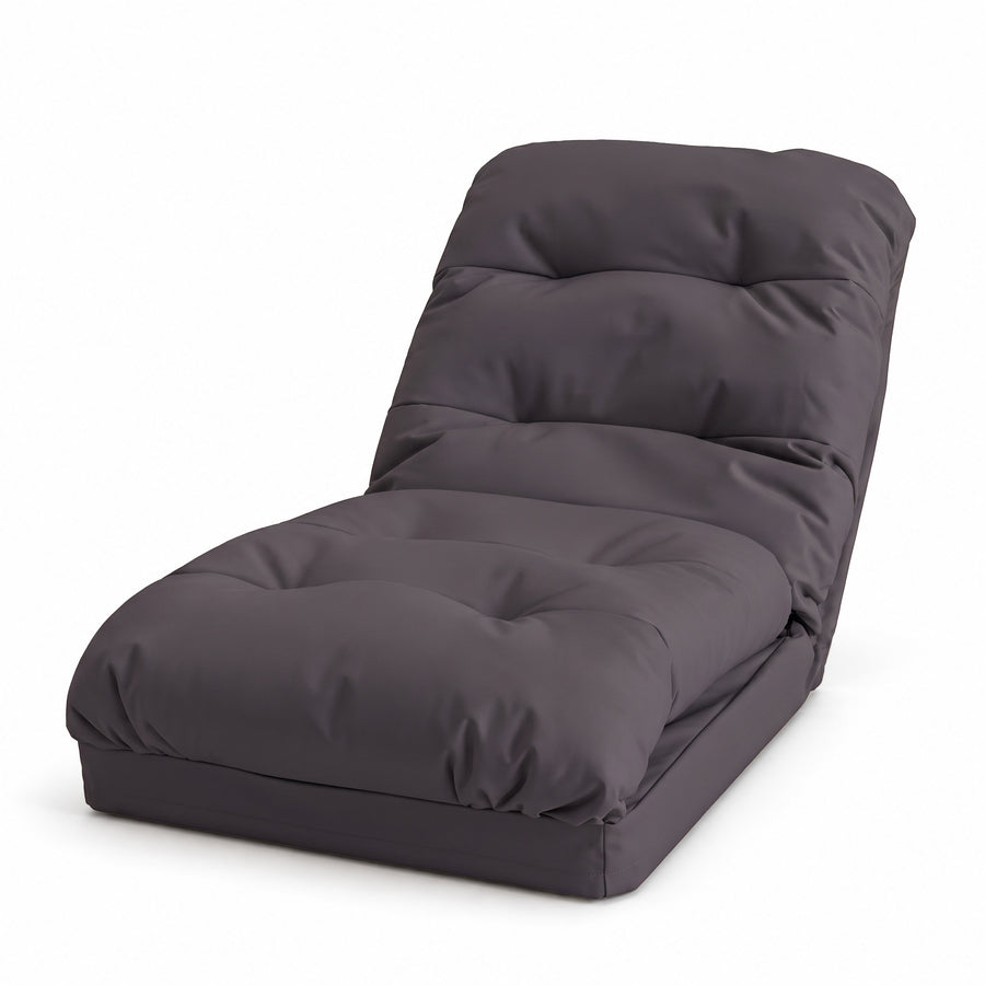 Wandelbarer Bodensessel Dunkelgrau - 3-in-1 (Bett 210x60) & Verstellbare Rückenlehne