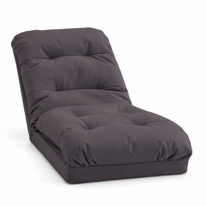 Poltrona de Chão Convertível Cinzento Escuro - 3 em 1 (Cama 210x60) & Encosto Regulável