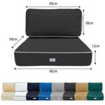 Premium Cushion Set 60x60 Dark Grey - Thick 12cm & Piped Finish