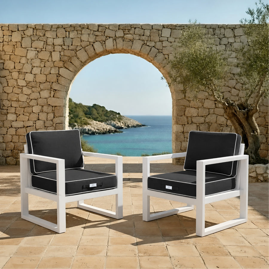 Premium Cushion Set 50x50 Dark Grey - Thick 12cm & Piped Finish