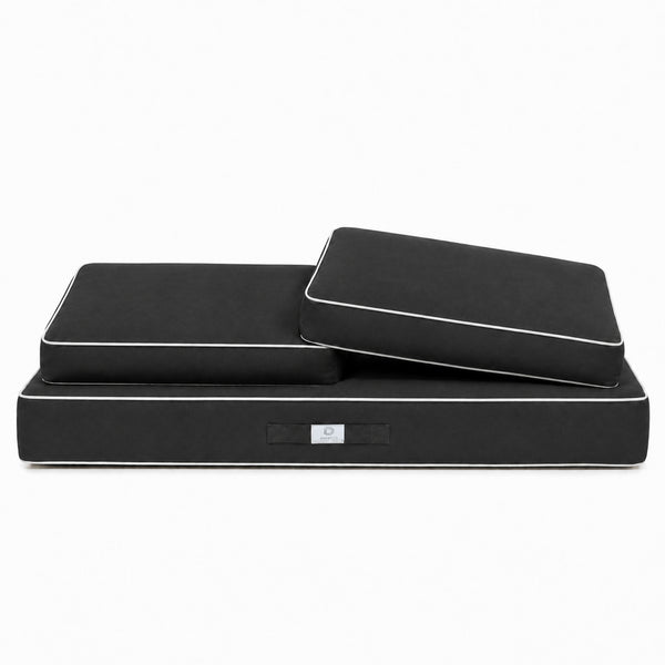 Premium Cushion Set 100x50 Dark Grey - 1 Seat + 2 Backrests (Thick 12cm & Passepoil)
