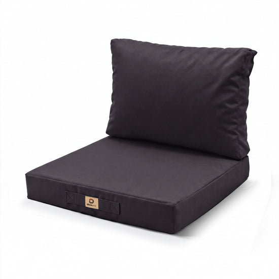 Conjunto de Almofadas para Sala de Jardim 50x50 Cinzento Carbono - Capa Amovível & Anti-UV (Assento + Encosto)