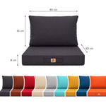 Ensemble Coussins Salon Jardin 60x60 Gris Carbone - Déhoussable & Anti-UV (Assise + Dossier)
