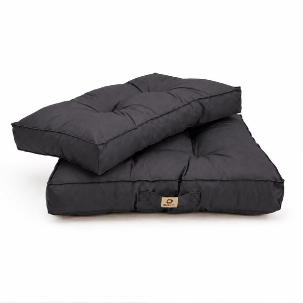 Tufted Cushion Set 50x50 Carbon Grey - Thick 15cm & Plush (Seat + Backrest)