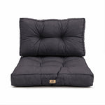 Tufted Cushion Set 50x50 Carbon Grey - Thick 15cm & Plush (Seat + Backrest)