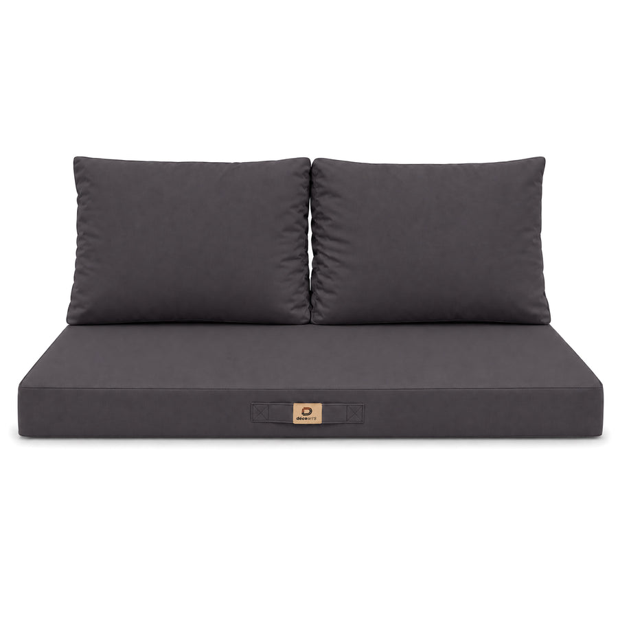 Gartenlounge-Kissen-Set 100x50 Carbongrau, Füllung aus hochdichtem Schaumstoff