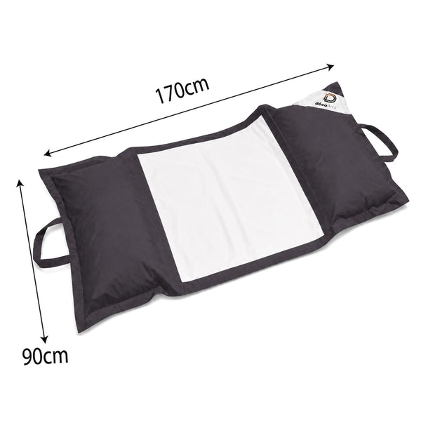 Pouf Flottant Piscine XXL 170x90 Gris Carbone - Matelas Hamac à Billes (Confort Adulte)
