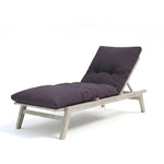 Matelas bain de soleil gris carbone Decoartss, épais 12cm, imperméable, pour chaise longue, vue de face sur fond neutre.