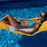 Pouf flottant piscine XXL jaune miel, matelas hamac à billes pour adultes, confort extérieur, Deco-arts.fr