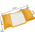 Pouf flottant piscine XXL jaune miel de 170x90 cm, matelas hamac à billes pour confort adulte, extérieur Deco-arts.fr