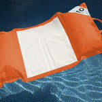 Pouf flottant pour piscine XXL orange de 170x90 cm, matelas hamac à billes pour confort adulte, extérieur, Deco-arts.fr