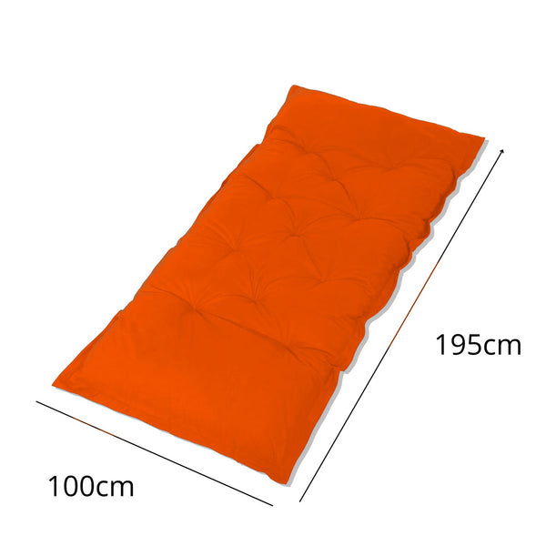 Coussin pour fauteuils et canapés Matelas de Sol XXL 195x100 Orange épais 15cm, pour lit d'appoint et jeu, Deco-arts.fr