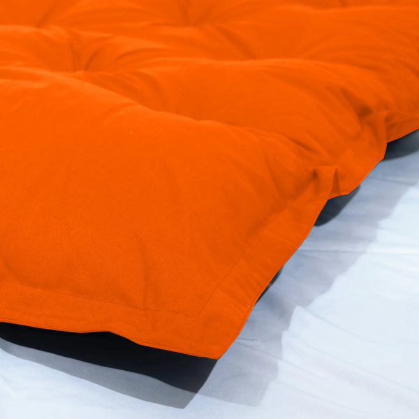 Coussin de sol XXL 195x100 cm orange, épais 15 cm, pour fauteuils et canapés, déco-arts.fr, idéal pour jeux et détente