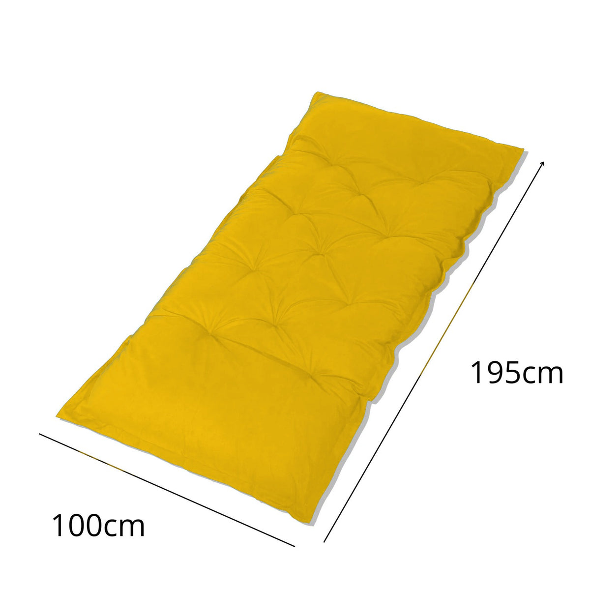 XXL-Bodenmatte 195x100 Gelb - Dick 15cm (Gästebett & Jeu) – Maßzeichnung