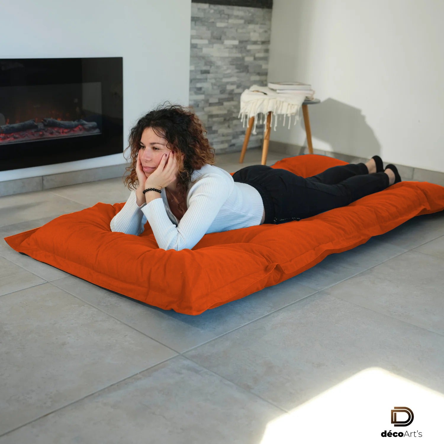 Futon XXL - Matelas de sol 195x100cm - Terracotta - Deco-arts.fr