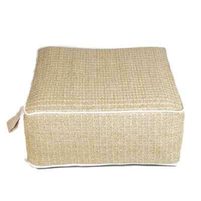 Pouf gonflable extérieur carré de 58cm avec effet raphia, résistant à l'eau, par Deco-arts.fr