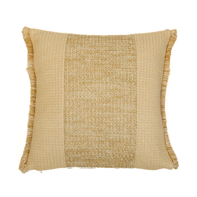 Housse de coussin déco en effet raphia à bandes, 45x45 cm, style bohème, pour coussins décoratifs.