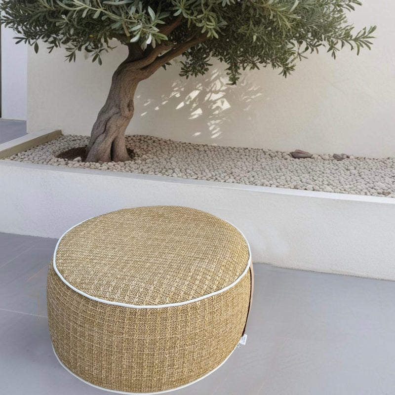 Pouf Gonflable Extérieur Rond 53cm - Efeito Ráfia e Impermeável