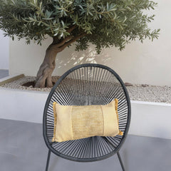 Housse de coussin effet raphia - À bande - Rectangle - 50x30cm