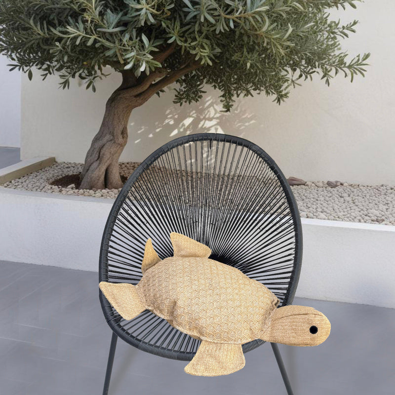 Coussin Tortue Effet Raphia 60x20 cm - Déco Bohème (Preenchido e Resistente)