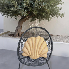 Coussin effet raphia - Forme coquillage - 45x45cm