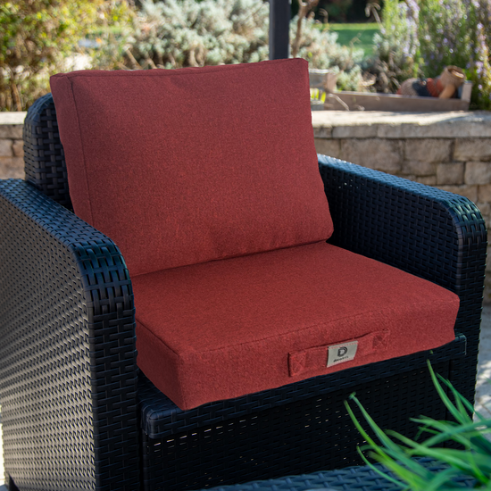 Coussins pour salon de jardin déhoussable 50x50cm Rouge Bordeaux