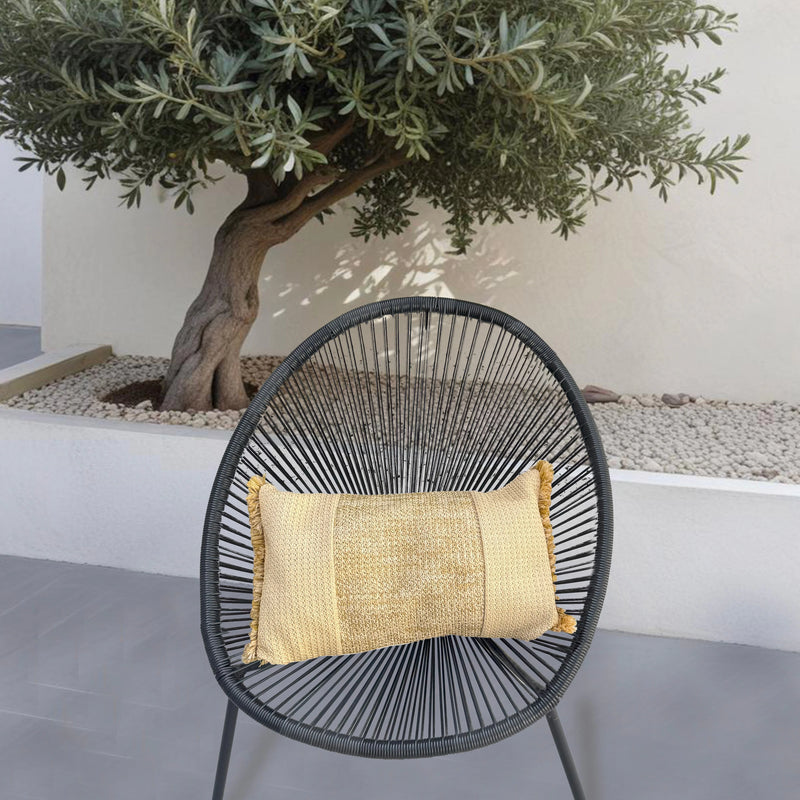 Housse de Coussin Effet Raphia À Bande 30x50 - (Housse Seule - Estilo Boémio)