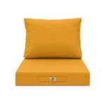Ensemble Coussins Salon Jardin 60x70 Jaune - Déhoussable & Anti-UV (Assise + Dossier)