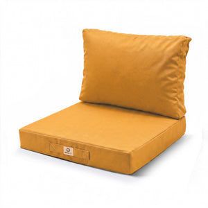 Ensemble Coussins Salon Jardin 60x70 Jaune - Déhoussable & Anti-UV (Assise + Dossier)