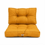 Tufted Cushion Set 50x50 Yellow - Thick 15cm & Plush (Seat + Backrest)