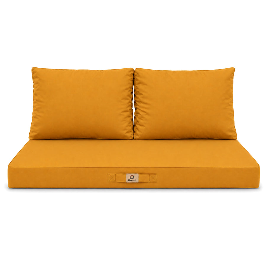Gartenlounge-Kissen-Set 100x50 Gelb, Füllung aus hochdichtem Schaumstoff